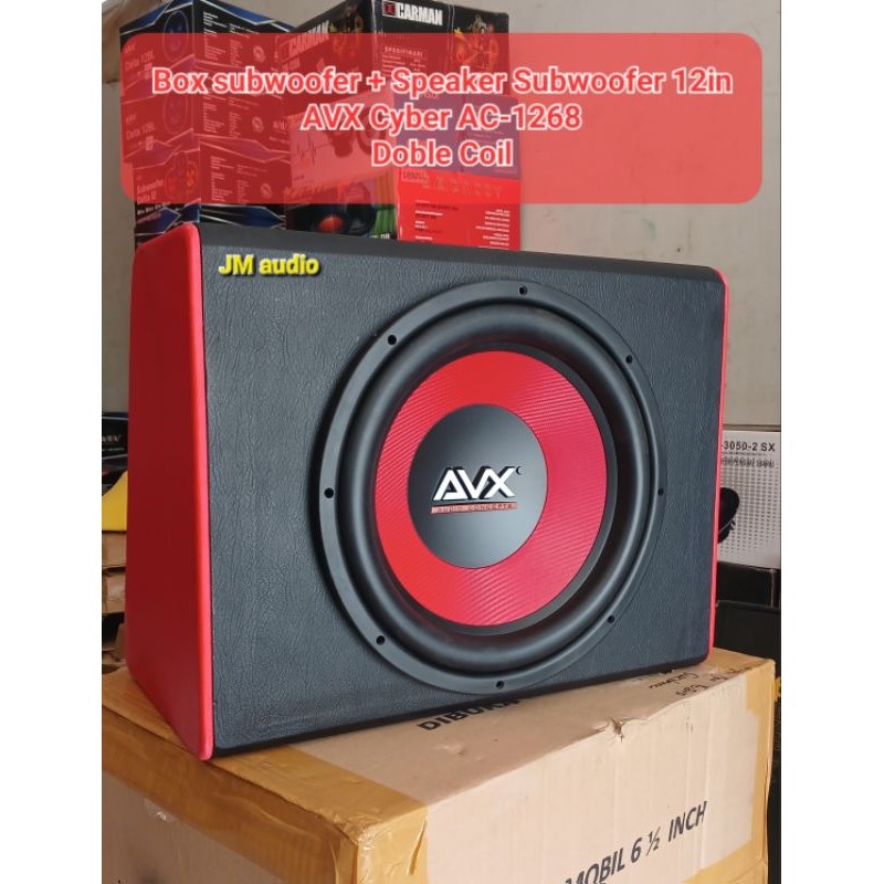 RB2233 Box Sub + Speaker Sub 12in AVX Cyber AC-1268 Speaker Pasive, Max 350watt Doble Coil