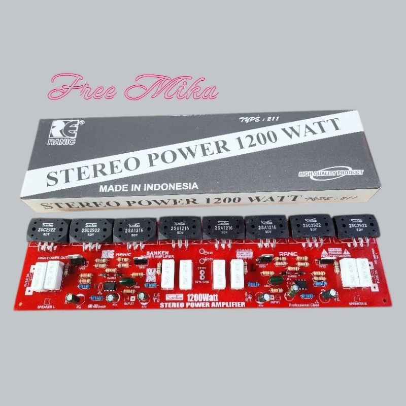 RB2233 Power Amplifier 1200 Watt Stereo Plus Transistor Final Sanken - Kit Power 1200w Plus Tr