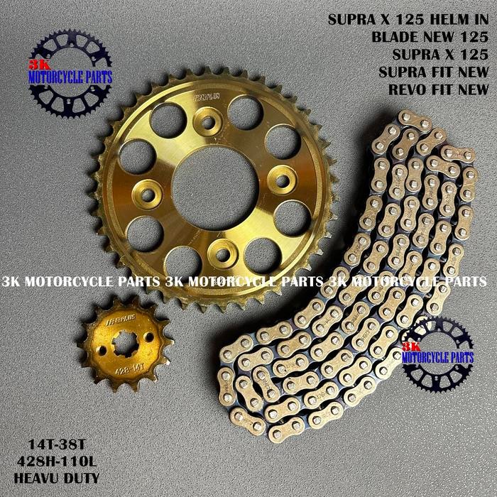 PREMIUM GEAR GIR SET GEAR GIR PAKET SUPRA X 125 HELM IN BLADE 125 FI 38T