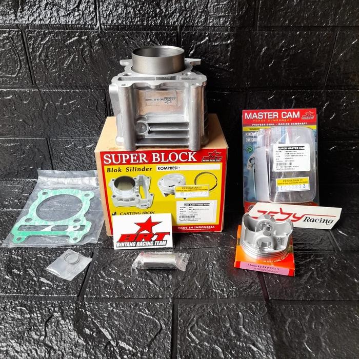 PREMIUM PAKET BORE UP BRT MIO SOUL NOUVO FINO KARBU BLOK PISTON BRT CAST IRO