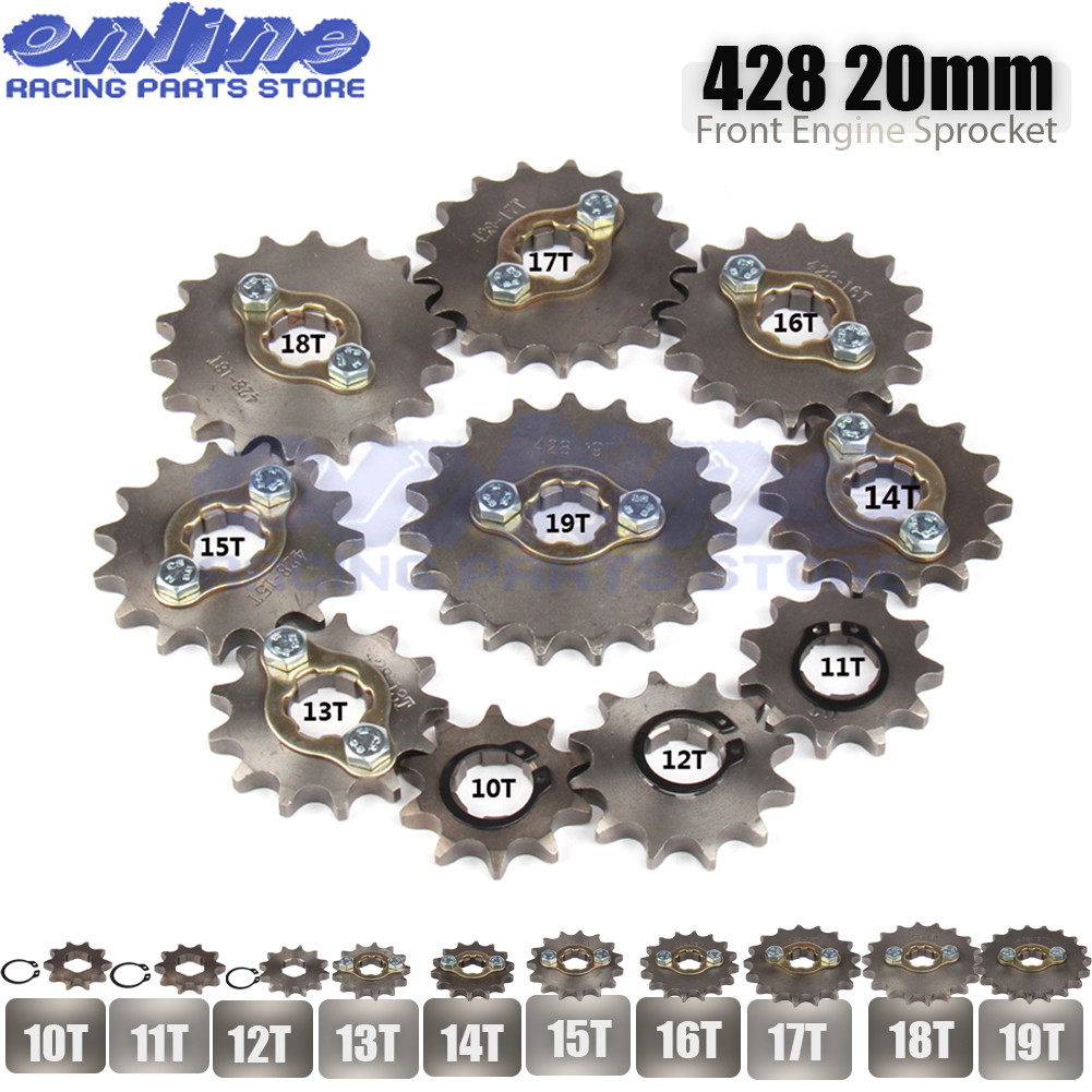 428 #20Mm 10T-19T Sproket Mesin Depan untuk KAYO BSE SSR SDG Sepeda Motor Trail ATV Quad Go Kart Mop