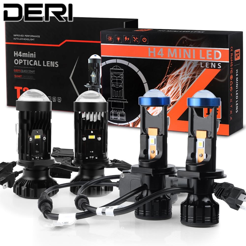 H4 Lampu Depan LED Lensa Proyektor Mini P5 T1 T2 LED Bohlam Lampu Mobil Lampu Depan 6000K Lampu Otom