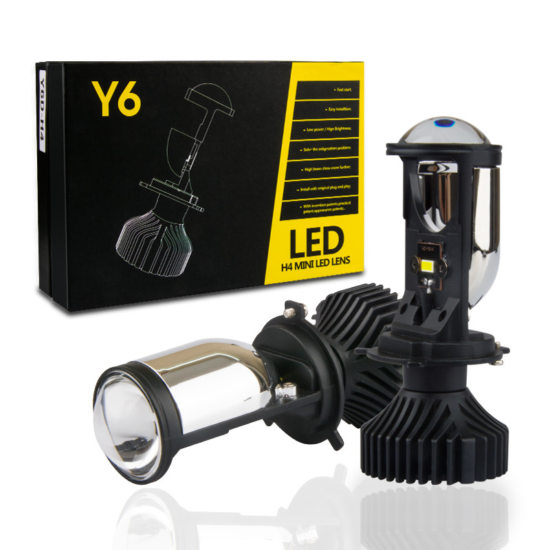 Y6D H4 Kit Lampu Depan LED Lensa Proyektor Mini dengan Kipas Pendingin 70W/90W Canbus Mobil Hi/Lo Bo