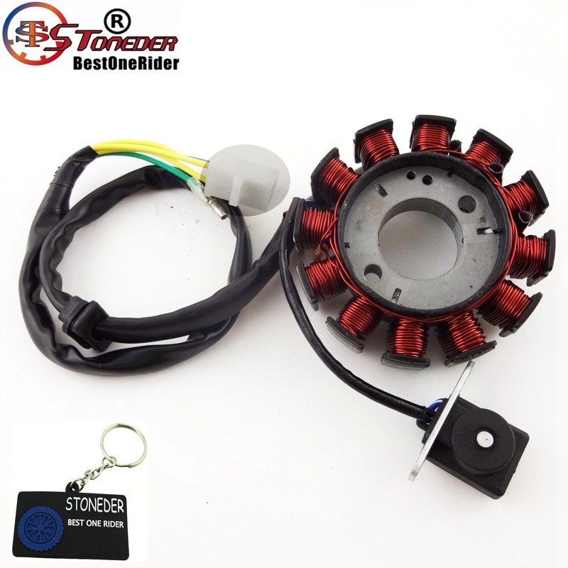 STONEDER 12 Kumparan Tiang Pengapian Stator Magneto Rotor untuk GY6 125cc 150cc Suku Cadang Mesin Ci