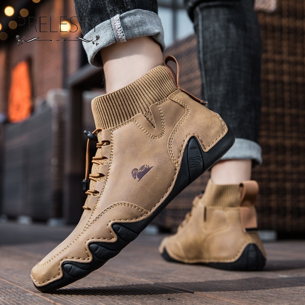BIG SALE Premium Fashion High Cut Sepatu Boots Pria Keren Murah Kerja Martin Boots Formal Kulit Asli