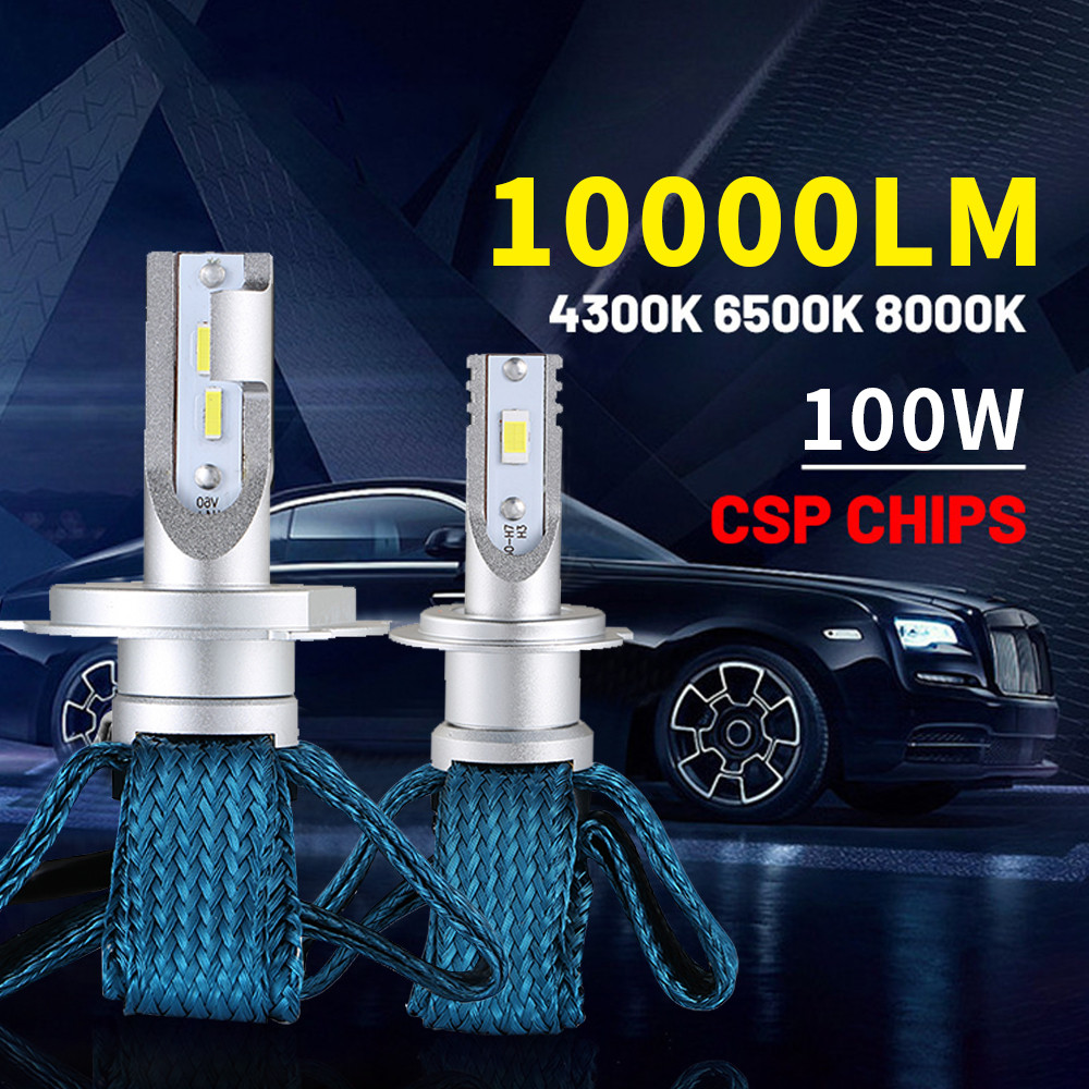 Kit Otomatis LED H7 6500K 6000LM H1 H8 H3 H8 H11 9005 HB4 H13 Bohlam Led Mobil Tanpa Kipas 5S Lampu 