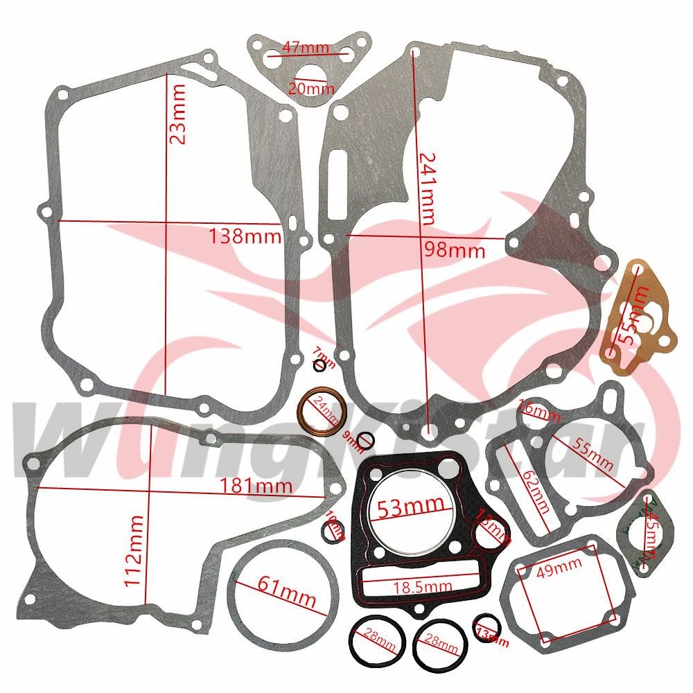 Kit Gasket Mesin Sepeda Motor Dasar Kepala Gasket Silinder Motor untuk Mesin 50 70 90 110CC Sepeda M