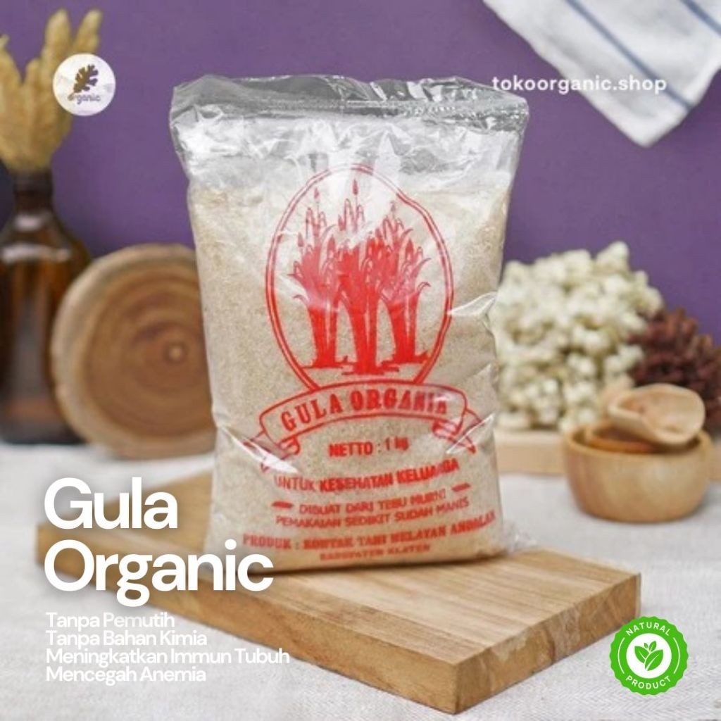 

SANS Gula Pasir Organik Gula Tebu Organic, Raw Cane Sugar tanpa Pemutih - 1kg