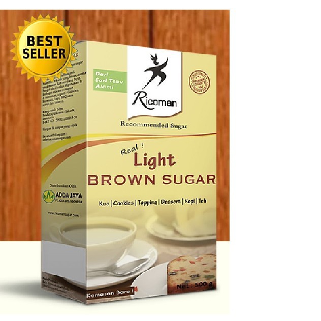 

SANS Light Brown Sugar Ricoman Kemasan 500 Gram