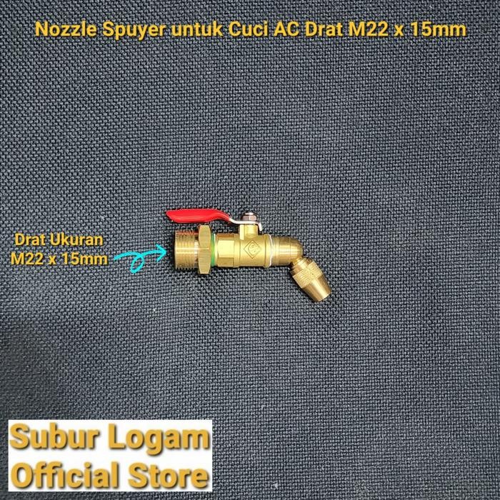 Spuyer + Keran Cuci Ac Drat M22 X 15Mm Untuk Mollar Xenon Hpw 400
