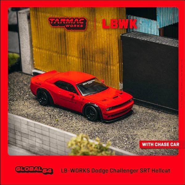 Terlaris T64G-Tl039-Re Tarmac Works 1/64 Lb Works Dodge Challenger Srt Hellcat Red Diecast