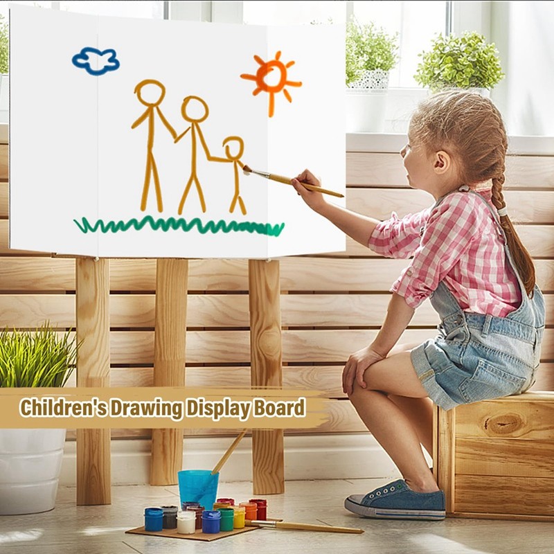 4 Pcs Trifold Poster Board, White Poster Board Comes With Sticky Accessories, Corrugate Presentation