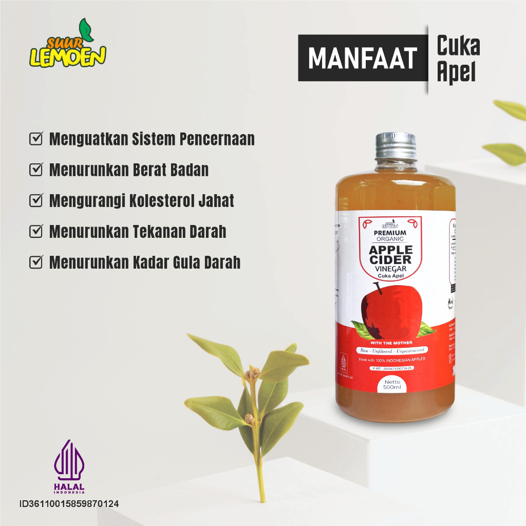 

Suur Lemoen - Cuka Apel Bundle 3 x 500ml Vinegar With Mother Untuk Kesehatan