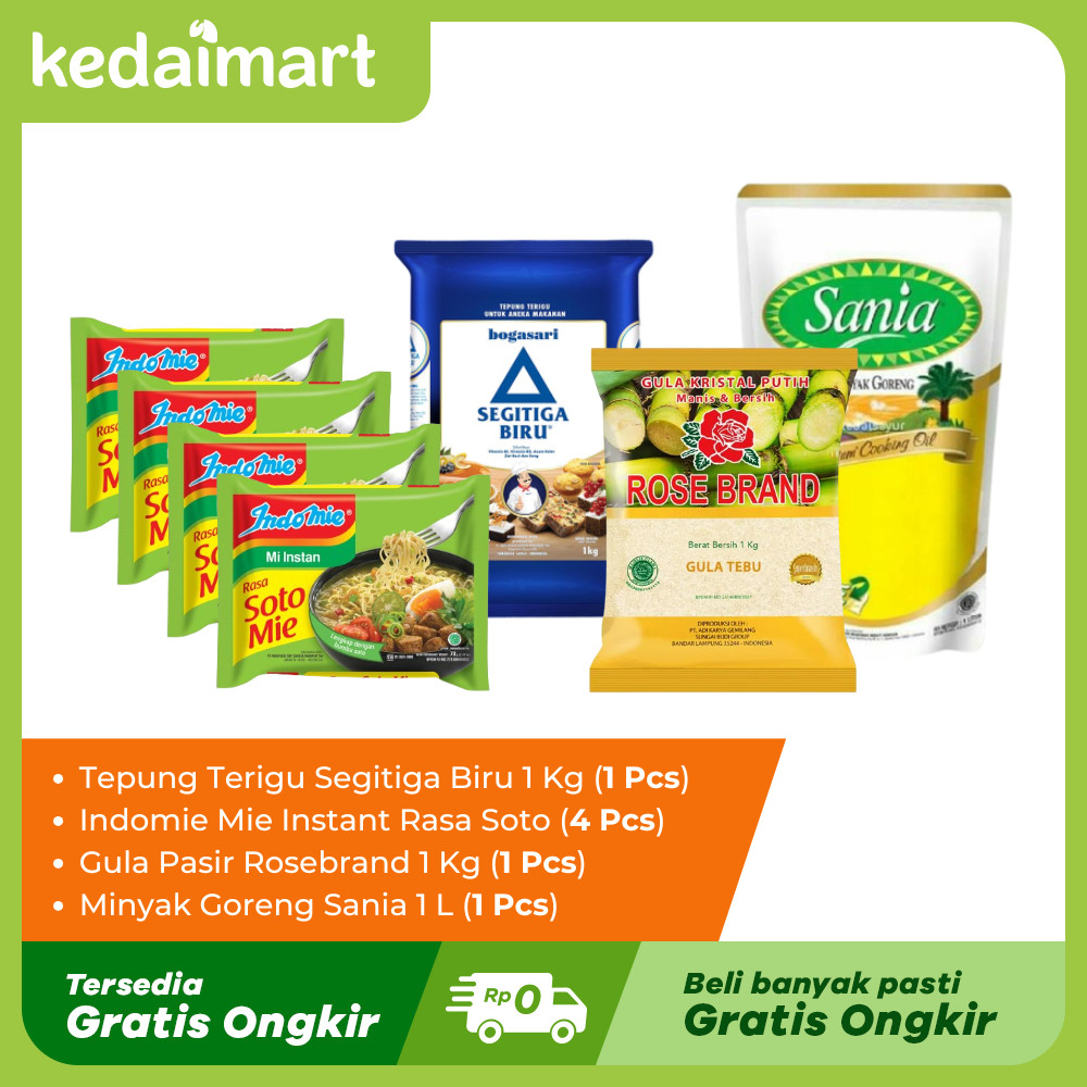 

Sembako Spesial E (Gula, Mie Instan, Minyak Goreng, Tepung Terigu)