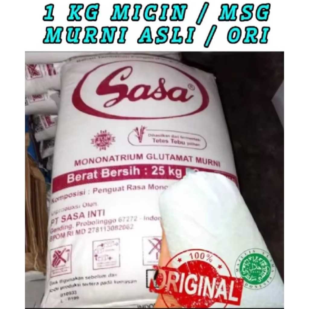 

RATU Promosi Mecin SASA curah kemasan 1 kilo gratis ongkir extra diskon