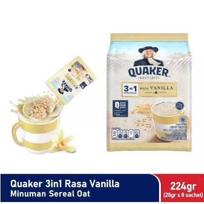 

RATU Quaker 3in1 Vanilla Polybag 224 Gr Malaysia Vanila 8 Sachet 224Gr