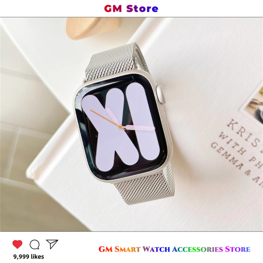 RB2233 Tali Milanese Stainless Steel Magnetik Kompatibel untuk Apple Watch Seri 10 Ultra 2 Ultra
