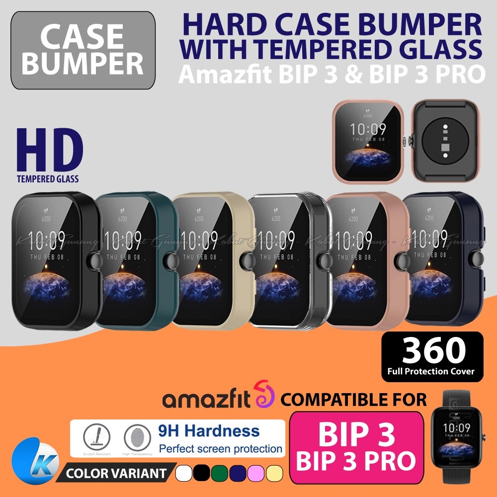 RB2233 Hard Case For AMAZFIT BIP 3 AMAZFIT BIP 3 PRO Case With Tempered Glass