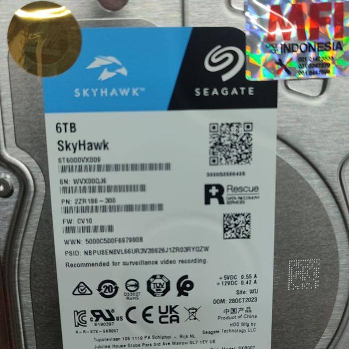 Hdd Seagate 6Tb Skyhawk Resmi Mfi
