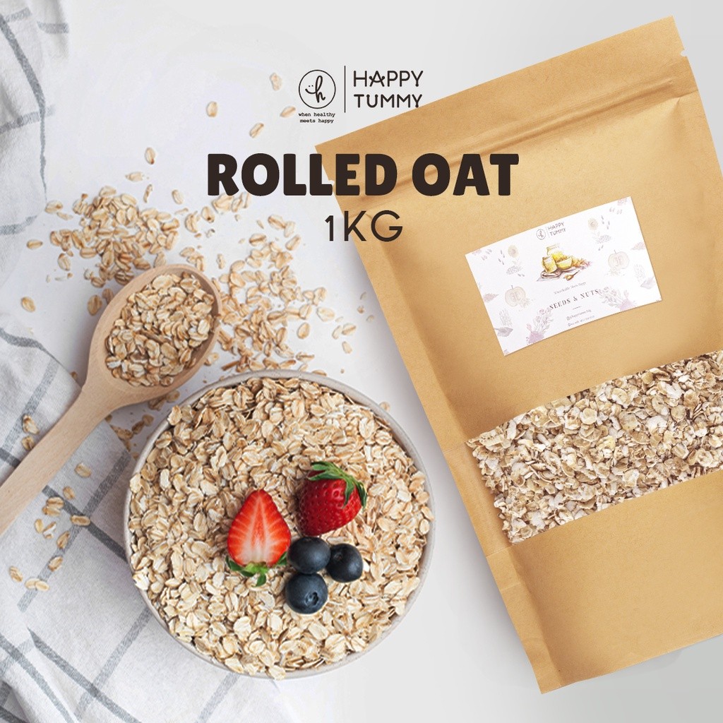 

RATU Happy Tummy - Healthy Food Rolled Oat Premium 1 KG - Australian Quality Gandum Utuh Kasar