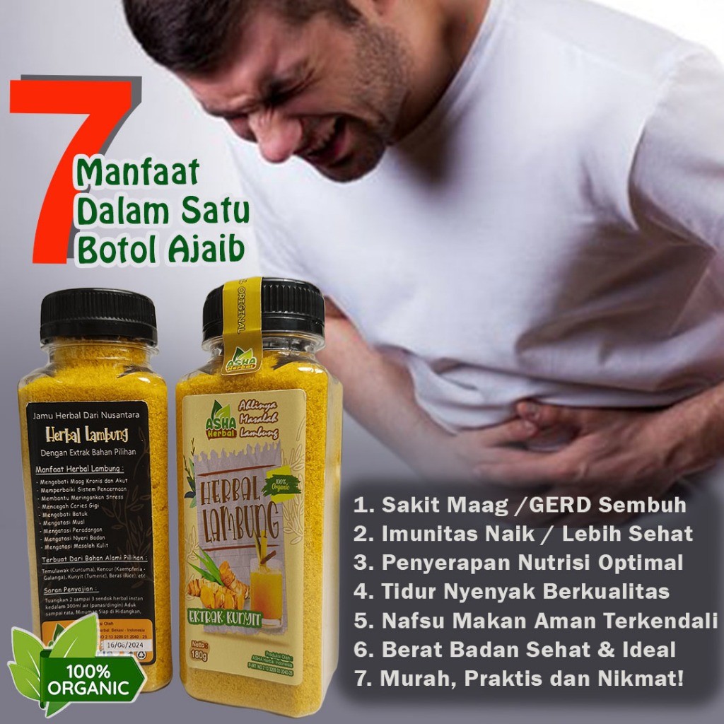 

RATU KUNYIT TEMULAWAK BUBUK OBAT HERBAL ASAM LAMBUNG 7in1 MAAG AKUT, GERD, TIFUS MINUMAN TRADISIONAL