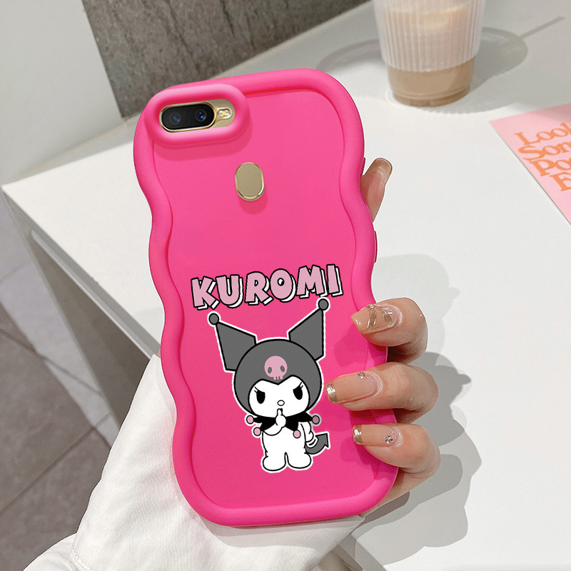 Casing Untuk OPPO A7 A5s A12 A12s A11K Case Casing Kelinci hitam pola Kasing HP Kesing Silikon Softc