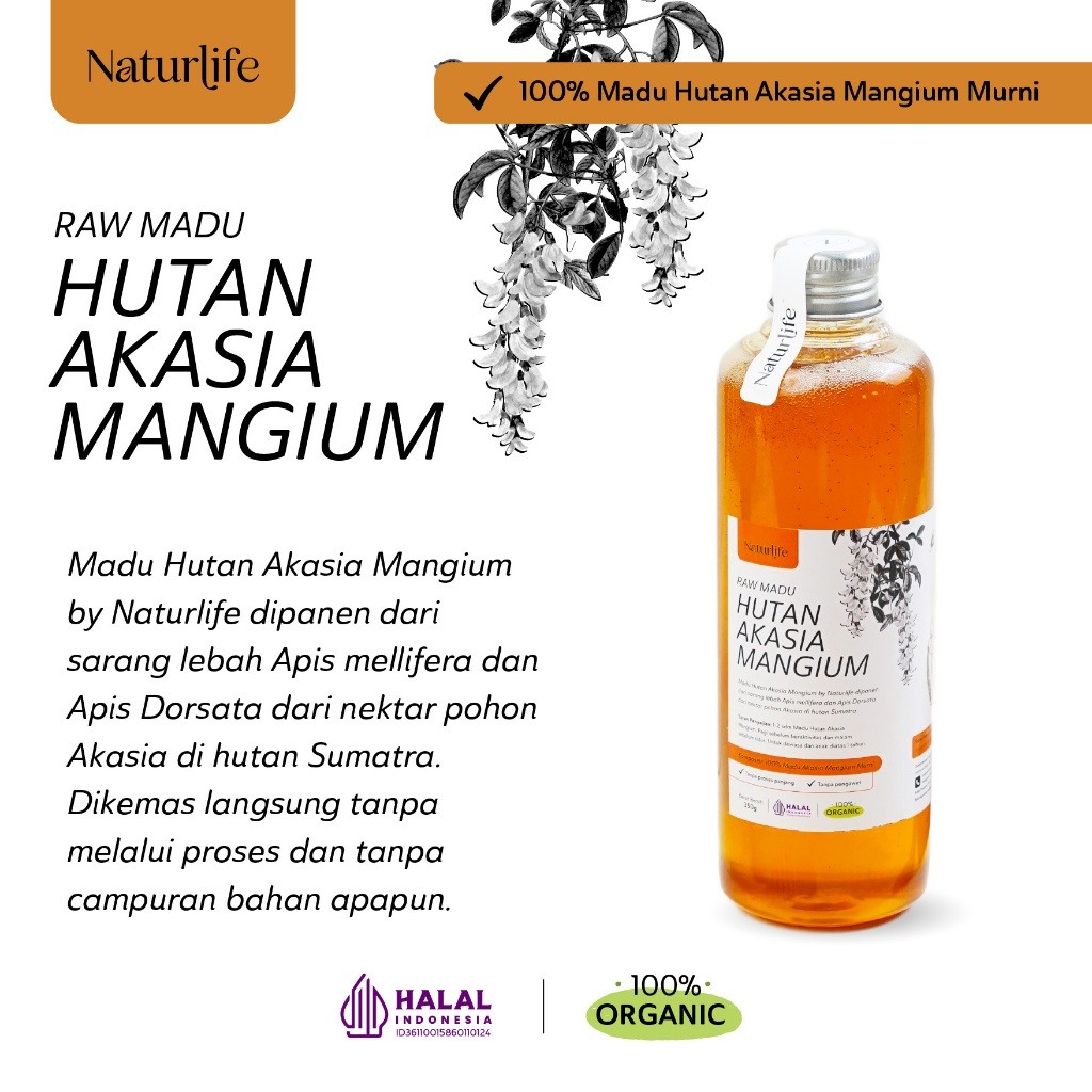 

MADU MURNI Raw Asli 1000Gram NATURLIFE Alami Tanpa Campuran Apapun Raw Honey Minuman Herbal