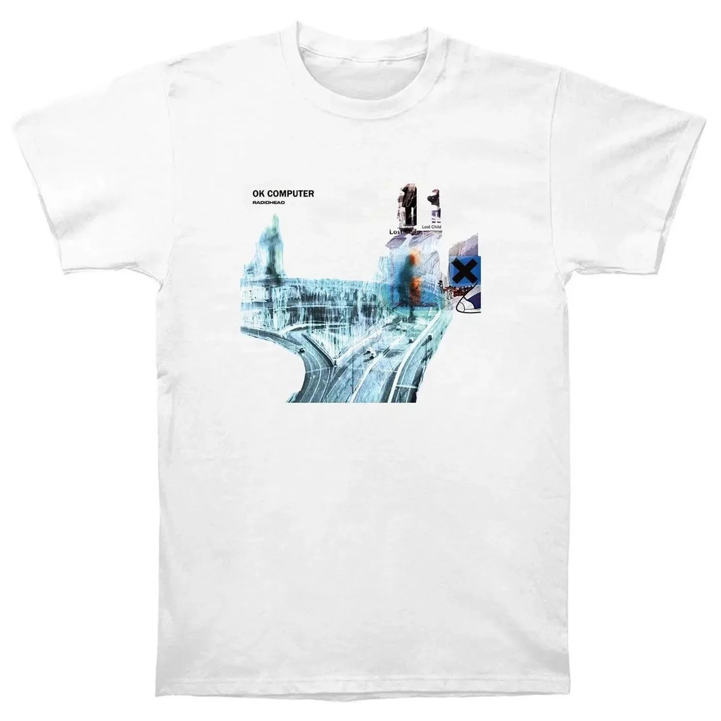 Radiohead Ok Computer Men Women High Quality Short Sleeve T-shirt Rainbow Cd Lp Vinyl Poster Thom Yo