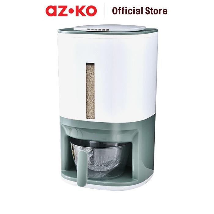 

AZKO Kris 12 Kg Tempat Beras Dengan Pengukur Dan Saringan - Putih