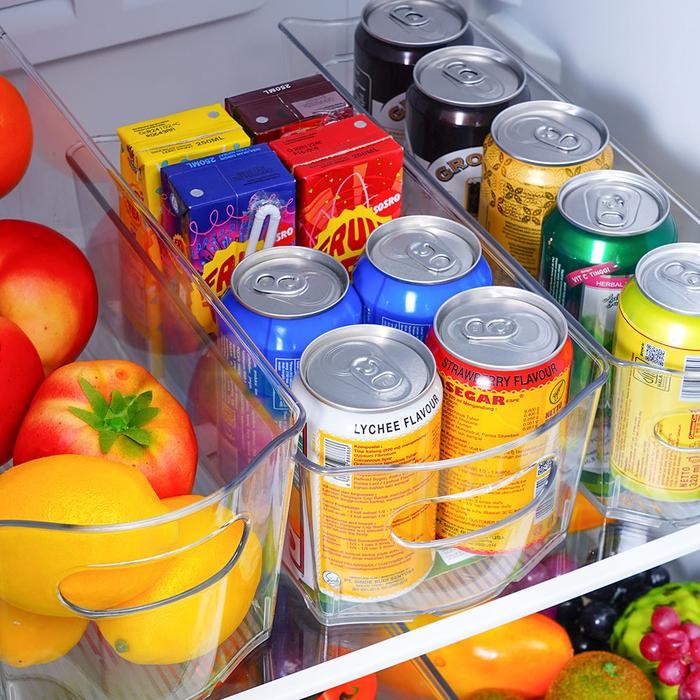 

AZKO Stora Wadah Penyimpanan Kulkas Grinn Fridge Organizer Wadah Penyimpanan Kulkas Refrigerator Can