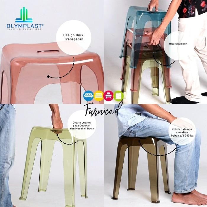 Olymplast Kursi Baso Transparan Bening / Crystal Stool / Kursi Cafe