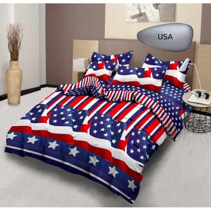 Terlaris Bedcover Set Lady Rose Usa No.1 King 180 Bcs Bendera Amerika Serikat