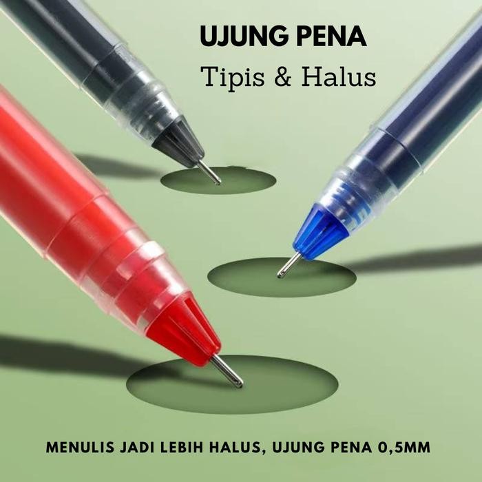 

(BISA COD) 50 PCS Pena gel berkapasitas besar, jarum tabung, pena air karbon 0,5mm, pena ujian