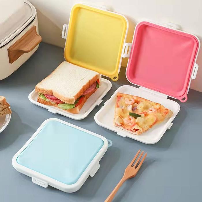 

Sandwich Box / Kotak Bekal Sandwich Silikon / Kotak Penyimpanan Makan Siang Sandwich