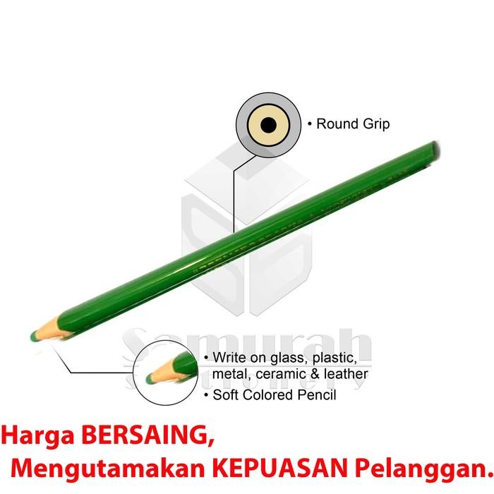 

Pensil Kaca Warna Mitsubishi No 7600 / Pencil Glass Dermatograph Pak isi 12 Putih - Hitam - Merah -