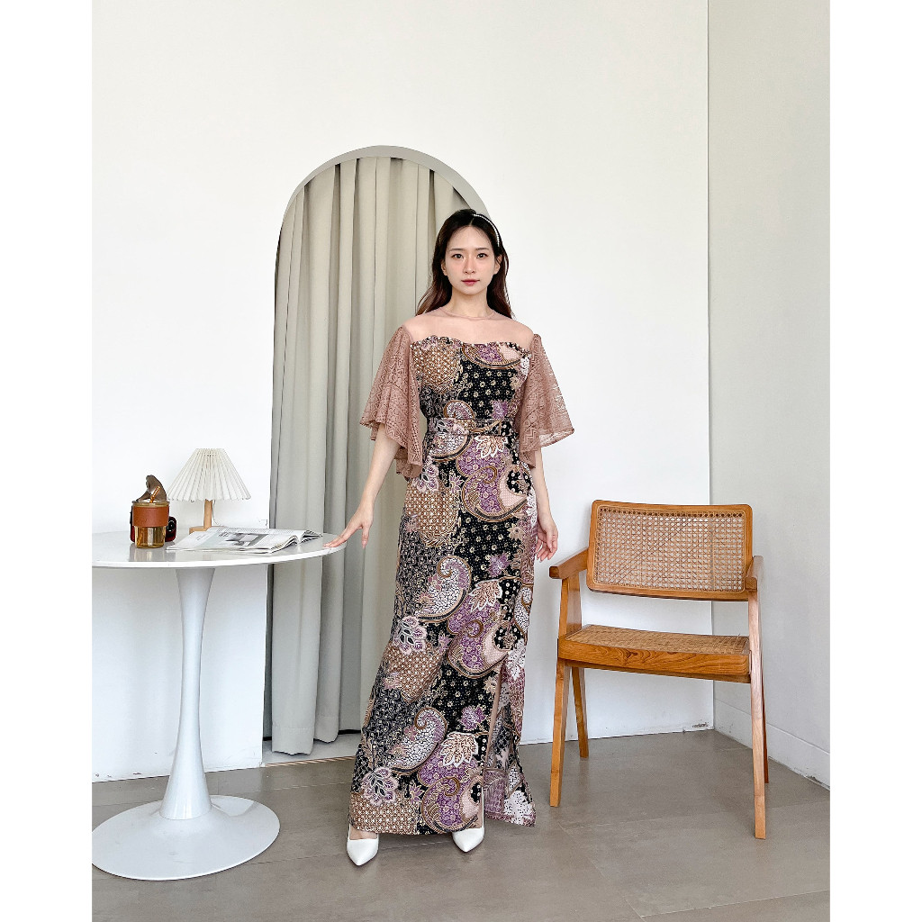 Dres Wanita Gaum Natal Cewe Party Dress Terbaru Kondangan Brokat Selutut Kristen Korean Style Viral