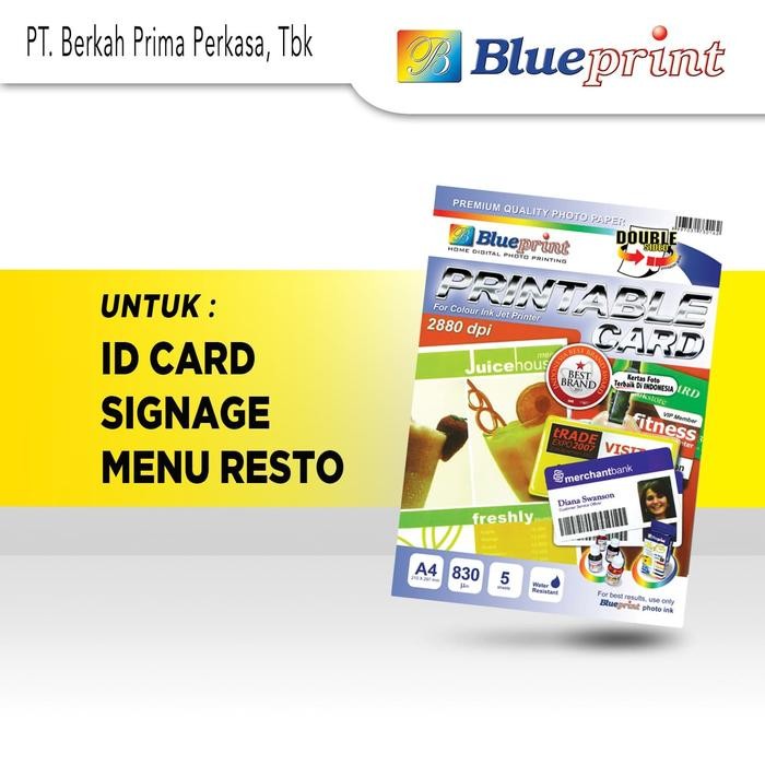 

Printable Card White, / ID Card White BLUEPRINT A4
