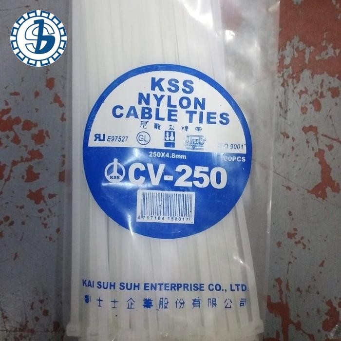 

KABEL TIES KSS NYLON CV-250 2504,8MM PANJANG 25CM TEBAL 4,8MM WARNA PUTIH