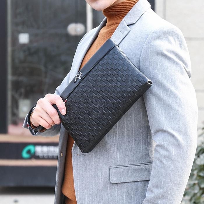 Tas Tangan Clutch Pria Cowok Dompet Tangan Dompet Besar Kulit Tipis Serbaguna Import Terbaru