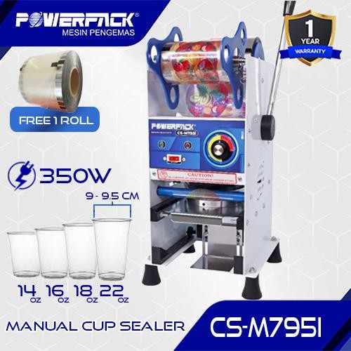 Mesin Penyegel Gelas Plastik Cs-M795I Manual Cup Sealer Powerpack