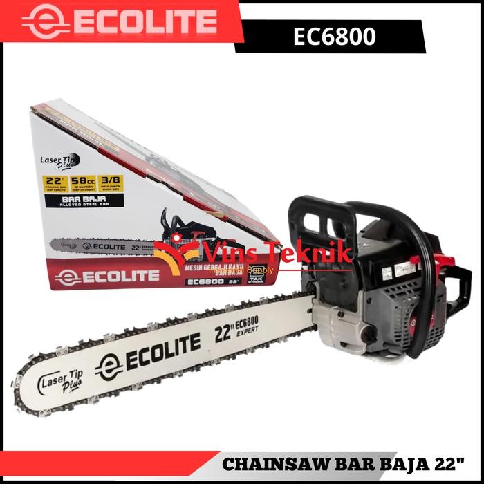 ___ Mesin Gergaji Chain Saw Chainsaw 22 inch EC6800 ECOLITE EC6800