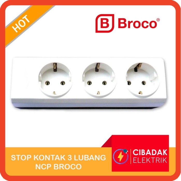 STOP KONTAK ARDE 3 LUBANG BROCO / TERMINAL / COLOKAN LISTRIK