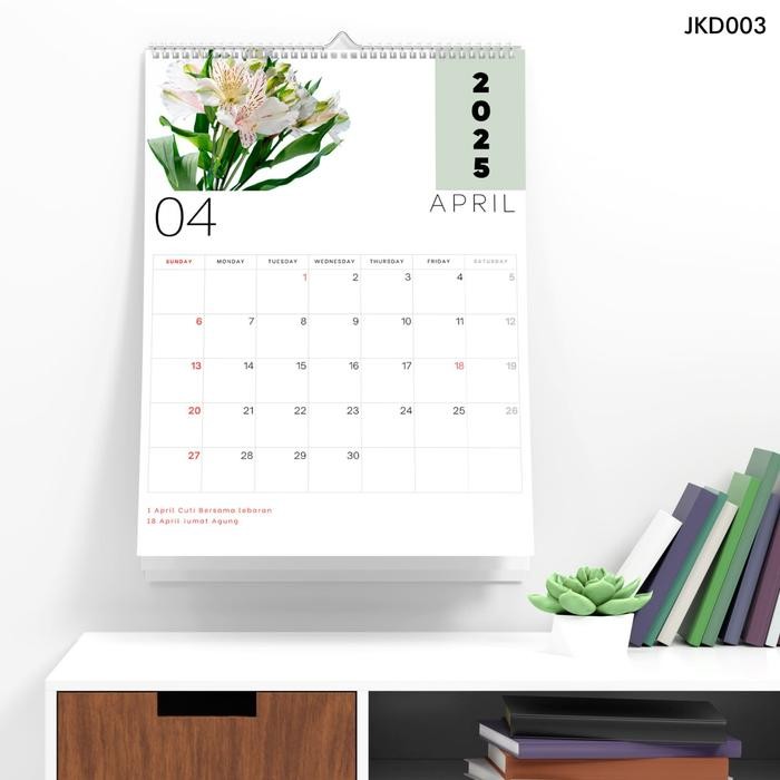 

Kalender Dinding Tahun 2025 Aesthetic Lengkap Gambar Bunga Cantik Isi 13 Lembar