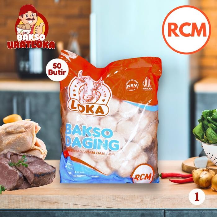 

RCM isi 50 Butir Berat 600gr Bakso Daging Kombinasi Ayam dan Sapi Ekonomis New