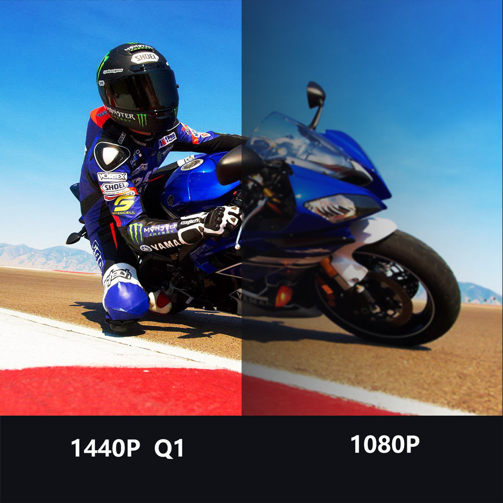 Motorcycle Cam Dash Camera Waterproof Video Recorder WiFi 1440P Night Vision Motor App Motorbike Aut