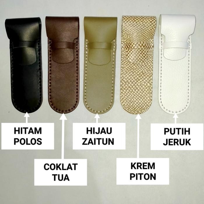 

pen holder kulit asli dengan tutup isi 2 pen