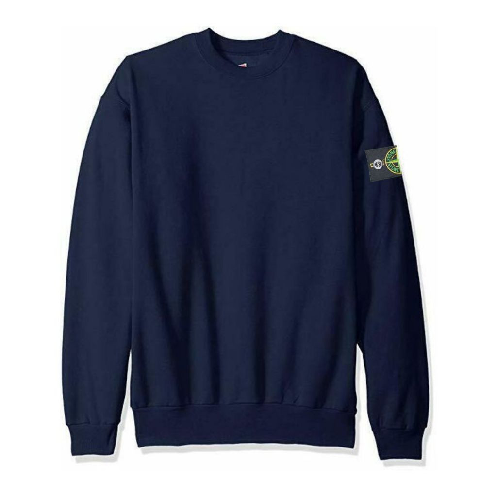 Vall Sweatshirt Stone Island Navy Lengan Panjang Crewneck Basic Style Korean Fit Fleece
