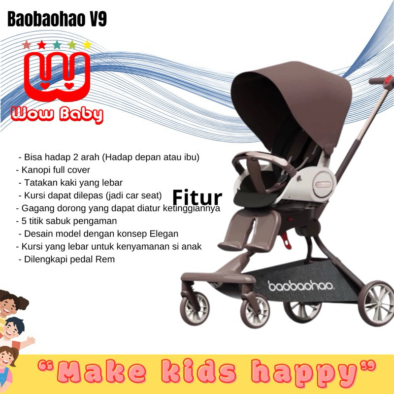 SR BAOBAOHAO V9 MAGIC TRIKE Kereta Dorong Bayi Baby Stroller DW