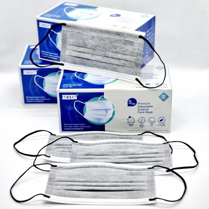 MASKER SEVEN MEDIS SURGICAL 5PLY KEMENKES AKD ISI 50 PCS 5 PLY