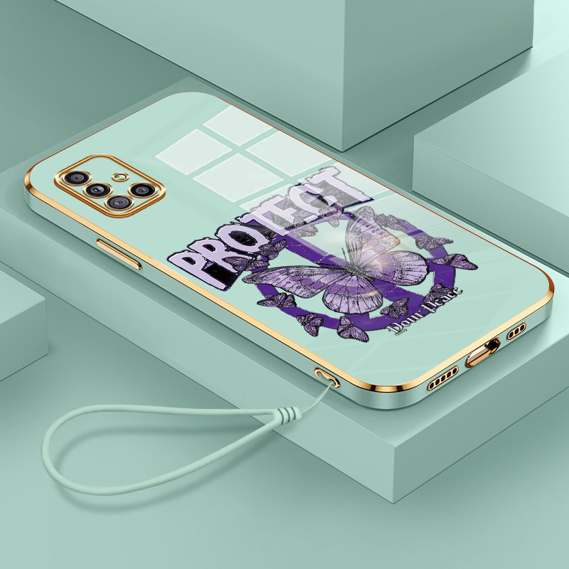 Casing Hp Untuk Samsung Galaxy A70 A70s A71 A72 4G A72 5G A73 5G Case Kupu-kupu ungu Kasing Softcase